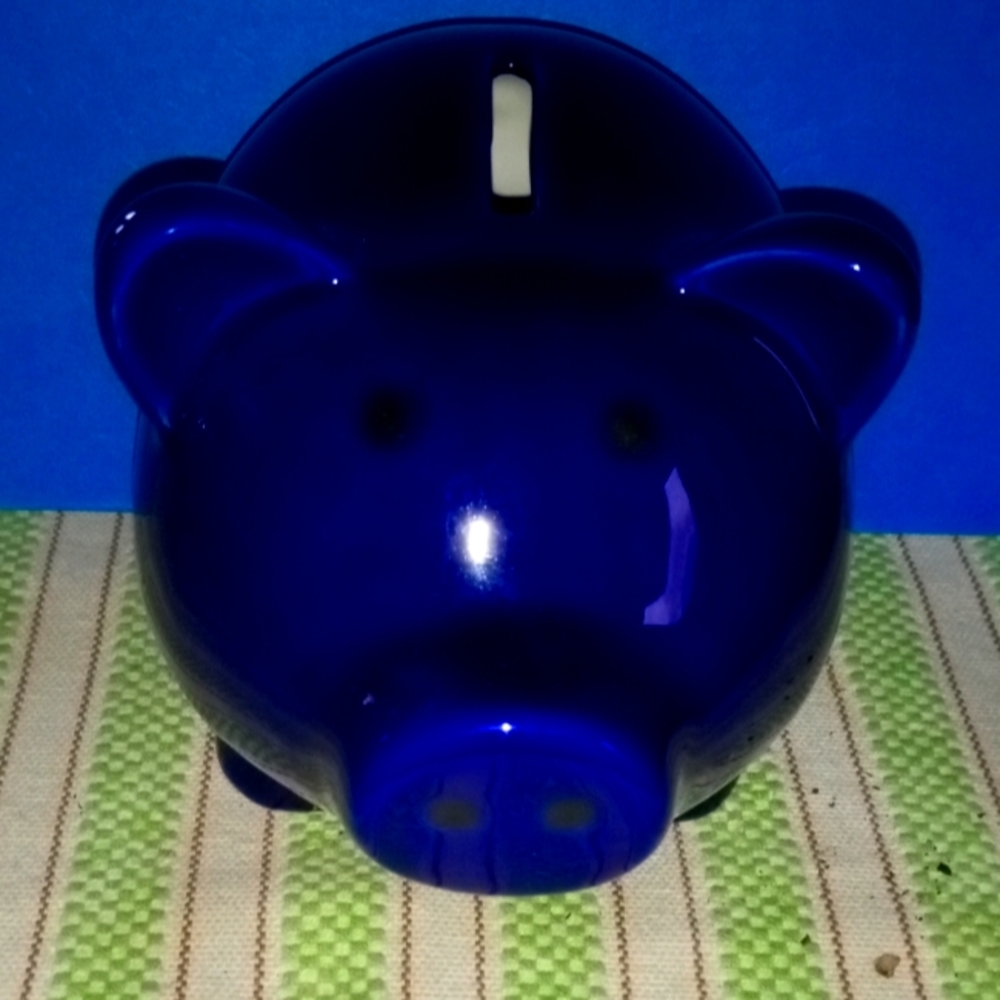 Cobalt Blue Piggy Bank